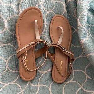 Very loved Coach sandals in white accent